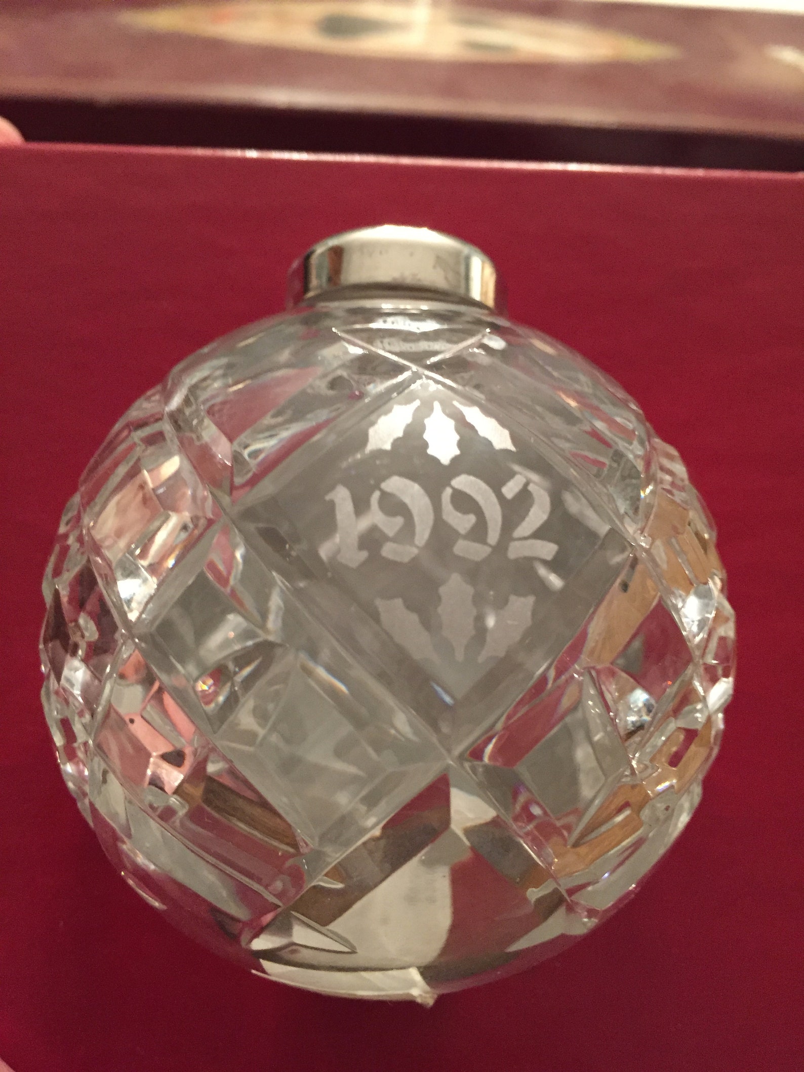 1992 Waterford Annual Christmas Crystal Ball Ornament in Box Etsy