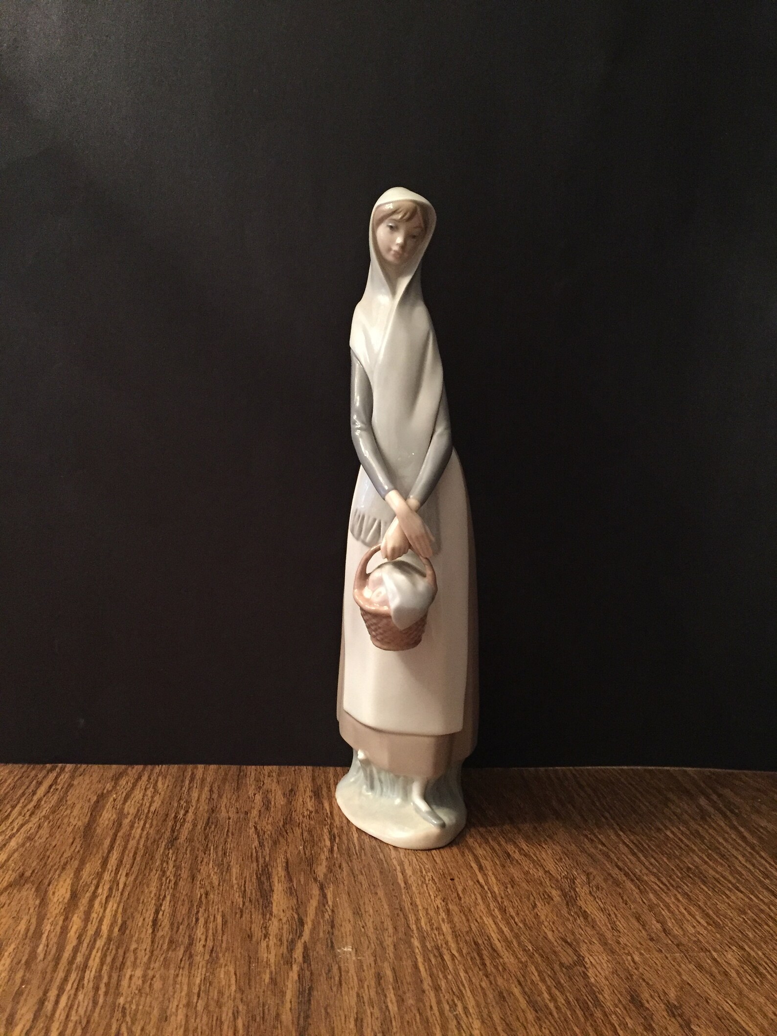 VintageLladro Porcelain Figurine /Lady /Girl Holding Fruit Etsy