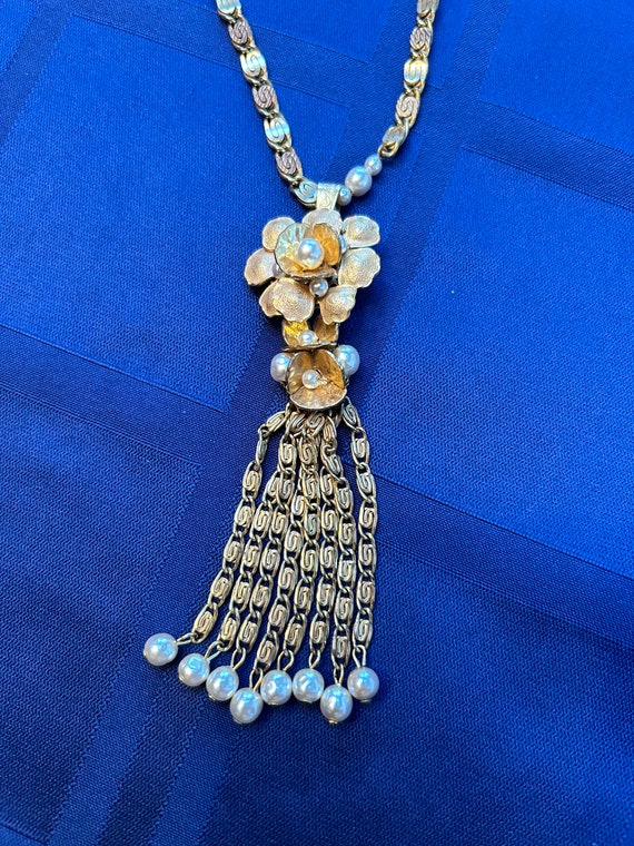 Vintage Miriam Haskell Necklace Ornate Baroque Filigree Pearl