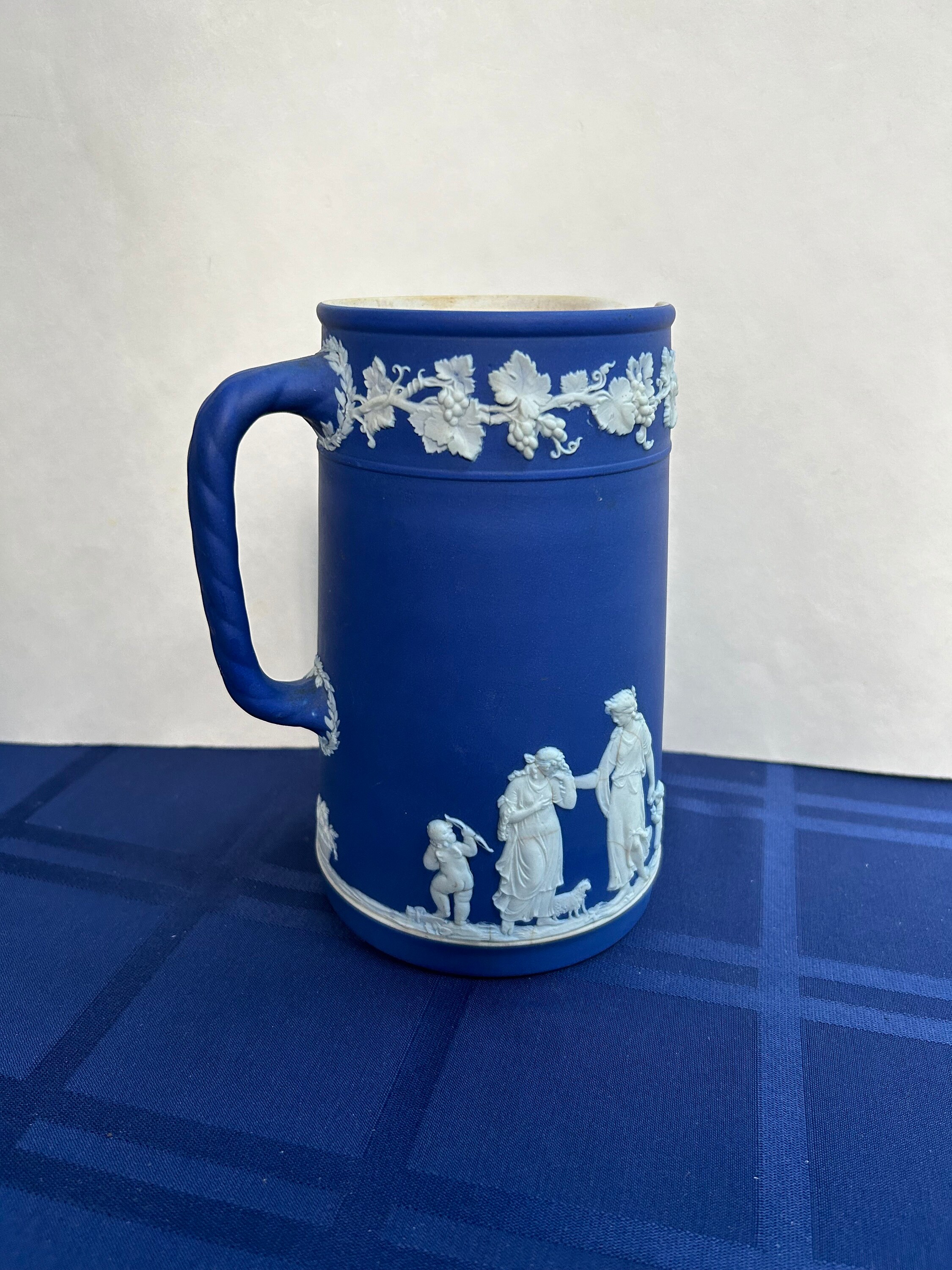 19th Century English Wedgwood Jasperware Dark Blue Classic Greek