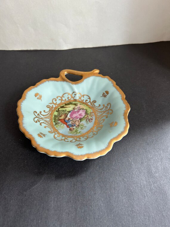 Vintage Lefton China 377 Ring Dish Victorian Cour… - image 4