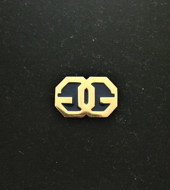 Givenchy GG Gold and Blue Enamel Pin   Paris New … - image 1