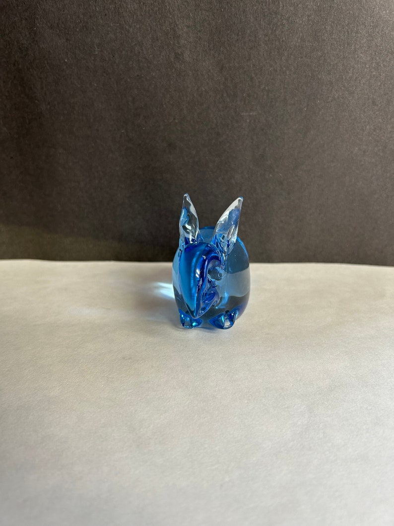 Art Glass Blue Bunny Rabbit Murano Style Collectible Paperweight - Etsy