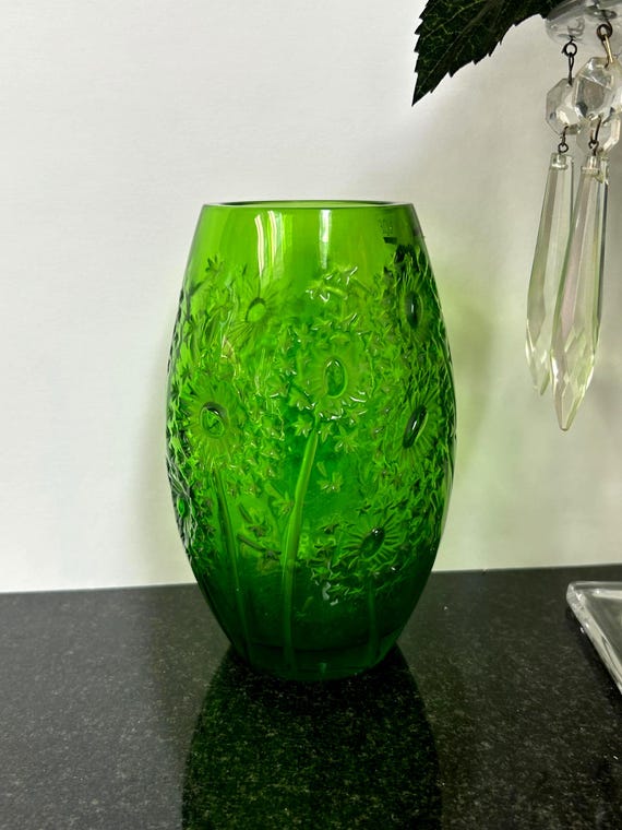 Magnificent Lalique Bucolique Emerald Green Vase Signed - Etsy