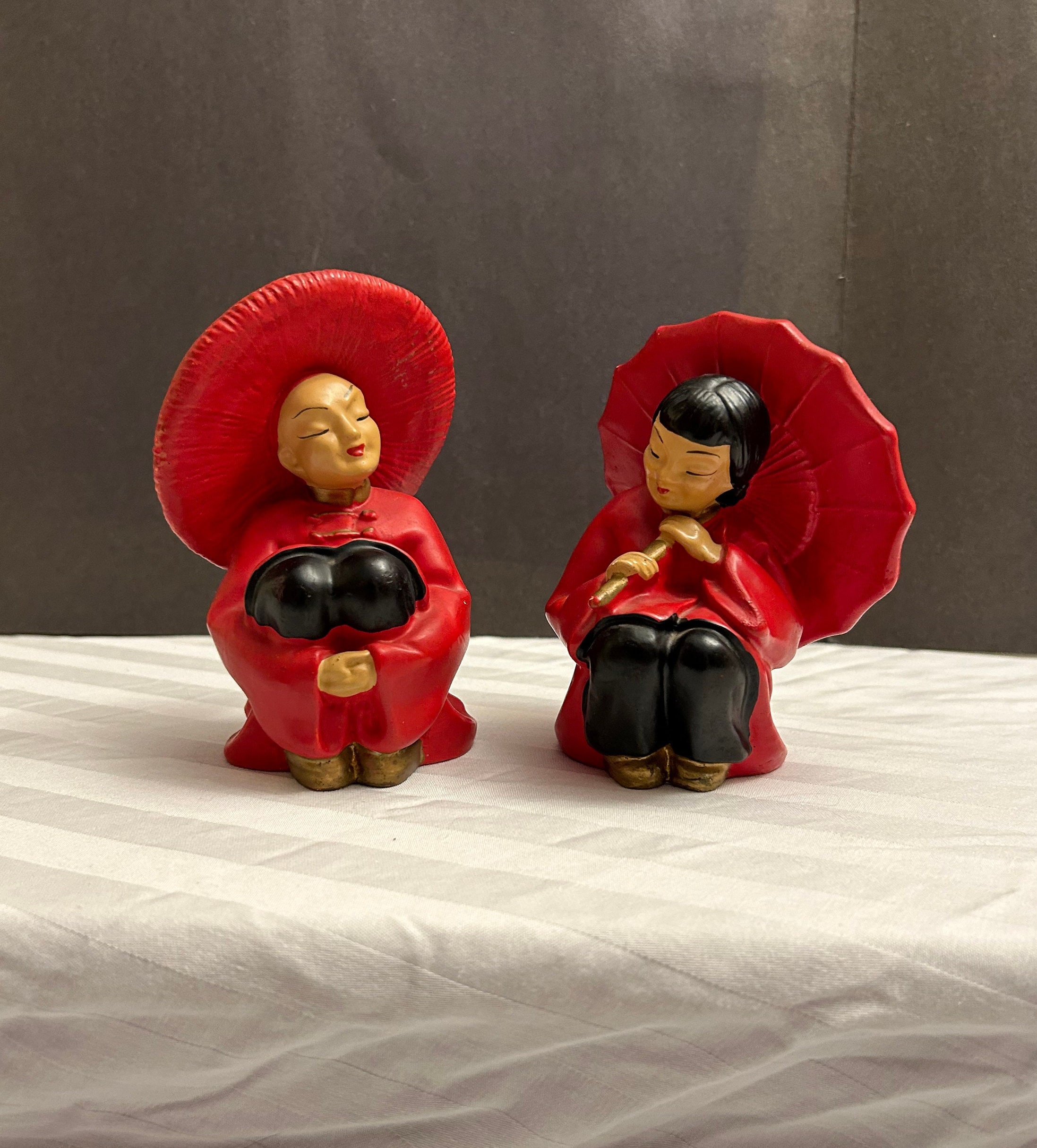 Vintage Ceramic Asian Figurines MCM 1960's - Etsy
