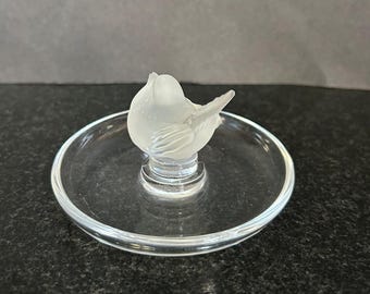 Vintage Lalique (france) Crystal PINSONS (finches) Clear & Frosted