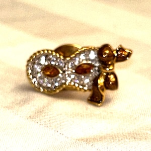 Authentic Swarovski Golden Crystal Mardi Gras/ Masquerade Tac Pin