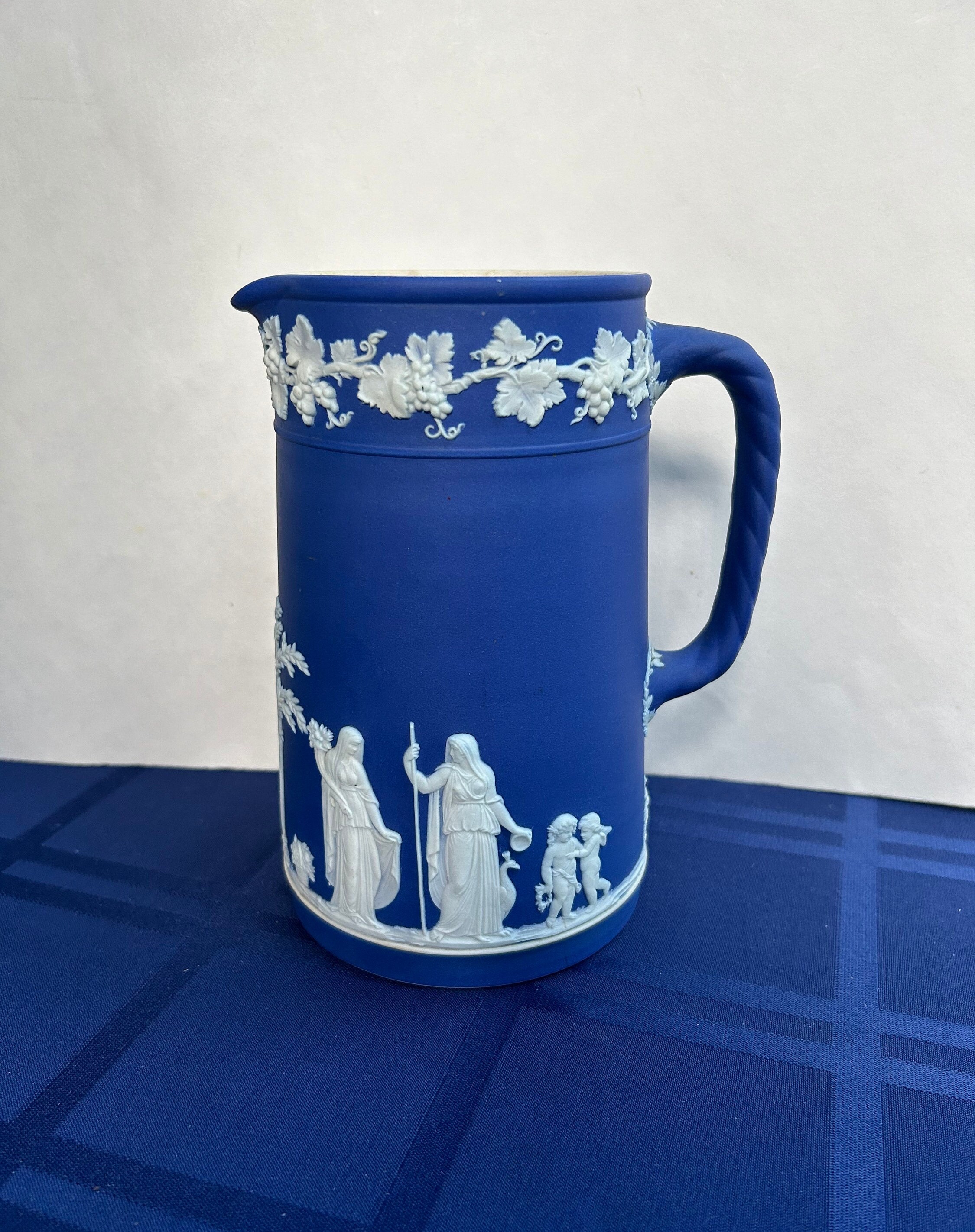 19th Century English Wedgwood Jasperware Dark Blue Classic Greek