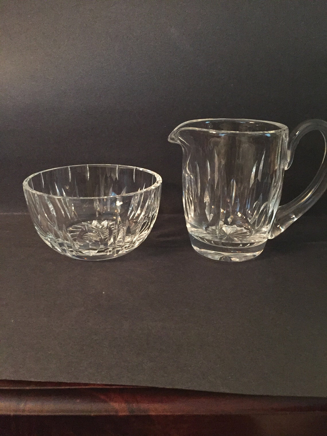 Waterford Cut Crystal Glass Open Sugar & Creamer Set Lismore Etsy