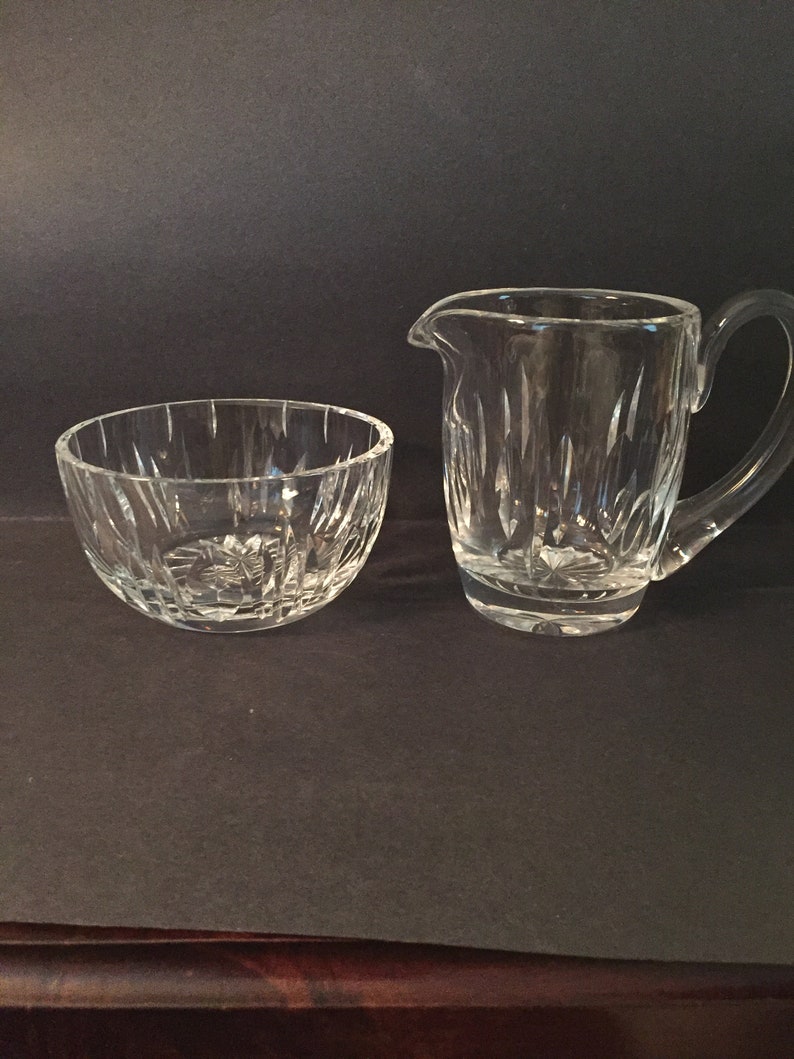 Waterford Cut Crystal Glass Open Sugar & Creamer Set Lismore Etsy