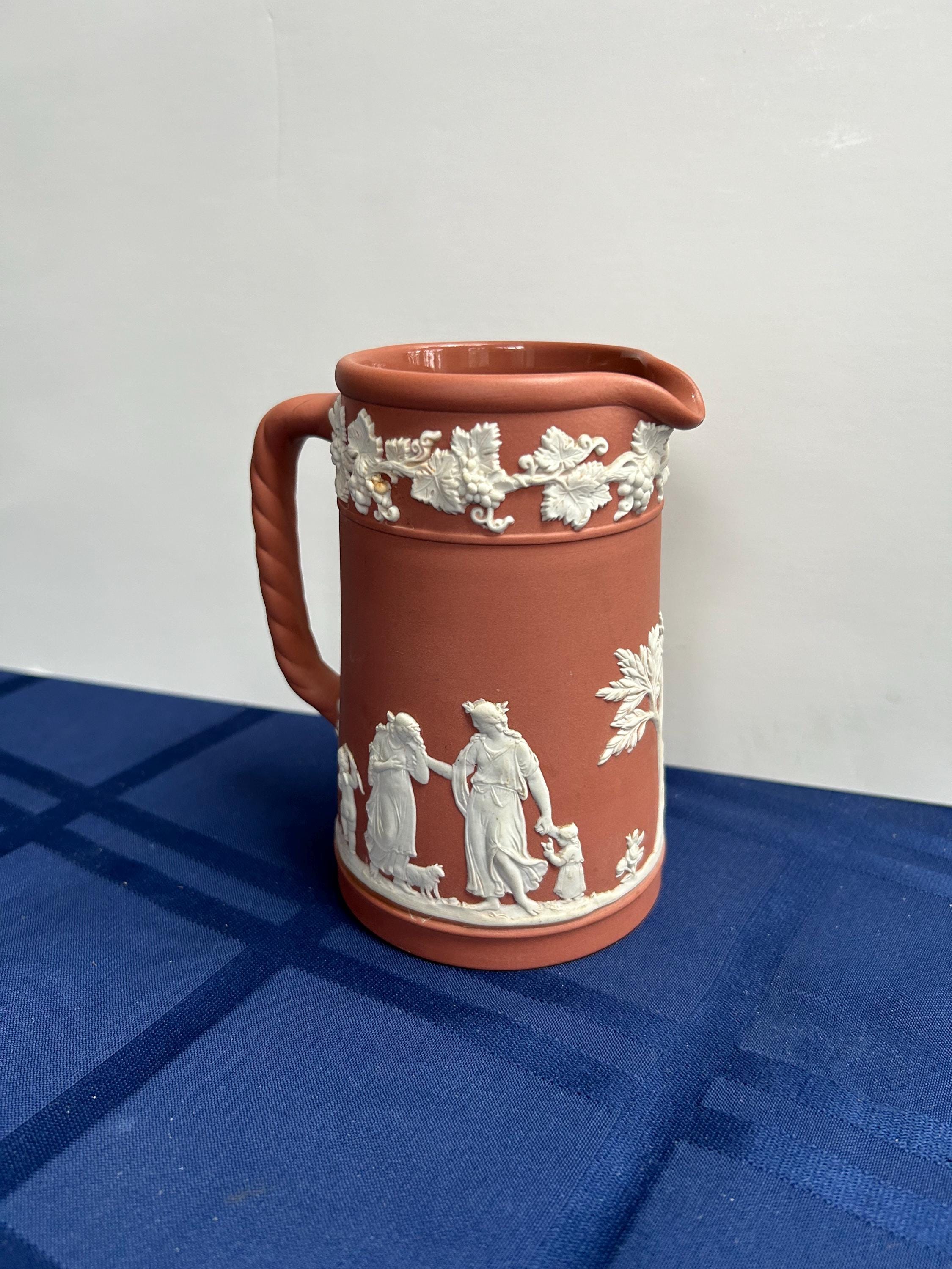 Rare Vintage Wedgwood Terracotta Jasperware Pitcher 5