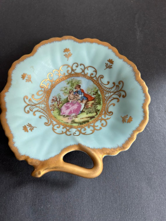 Vintage Lefton China 377 Ring Dish Victorian Cour… - image 2