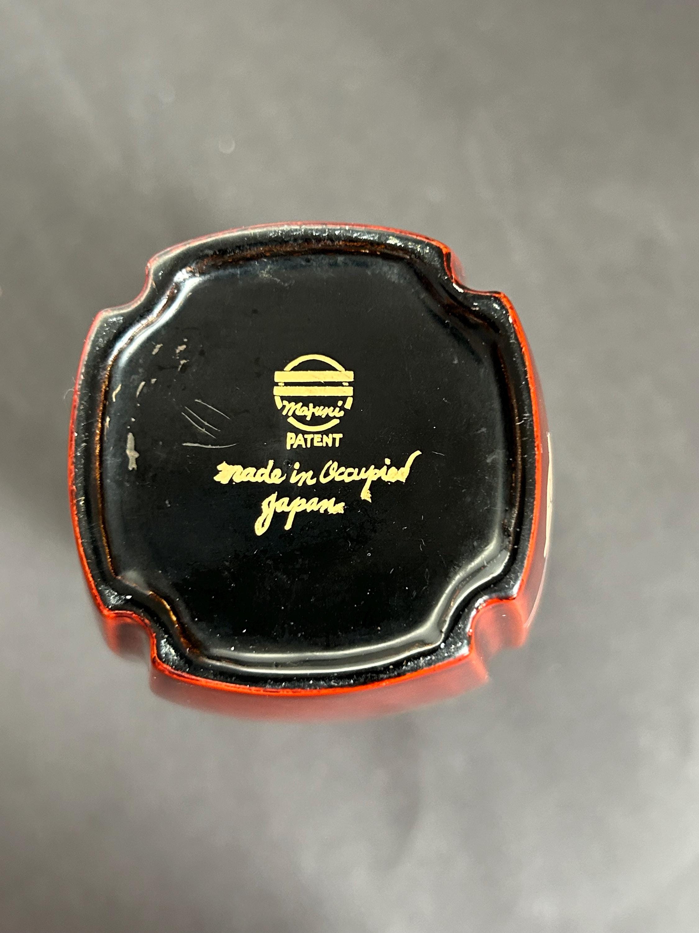 Maruni Vase Made in Occupied Japan 1940s Lacquerware Stamped on