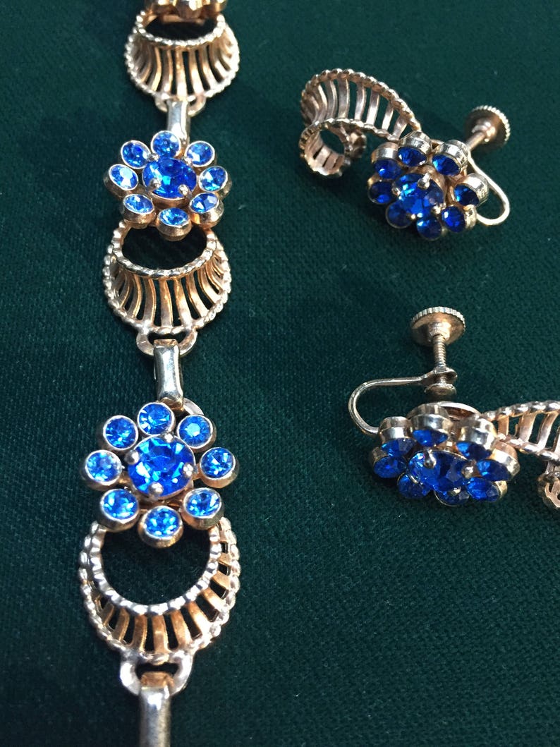 VINTAGE BARCLAY Jewelry Rhinestone Earrings and Bracelet Etsy