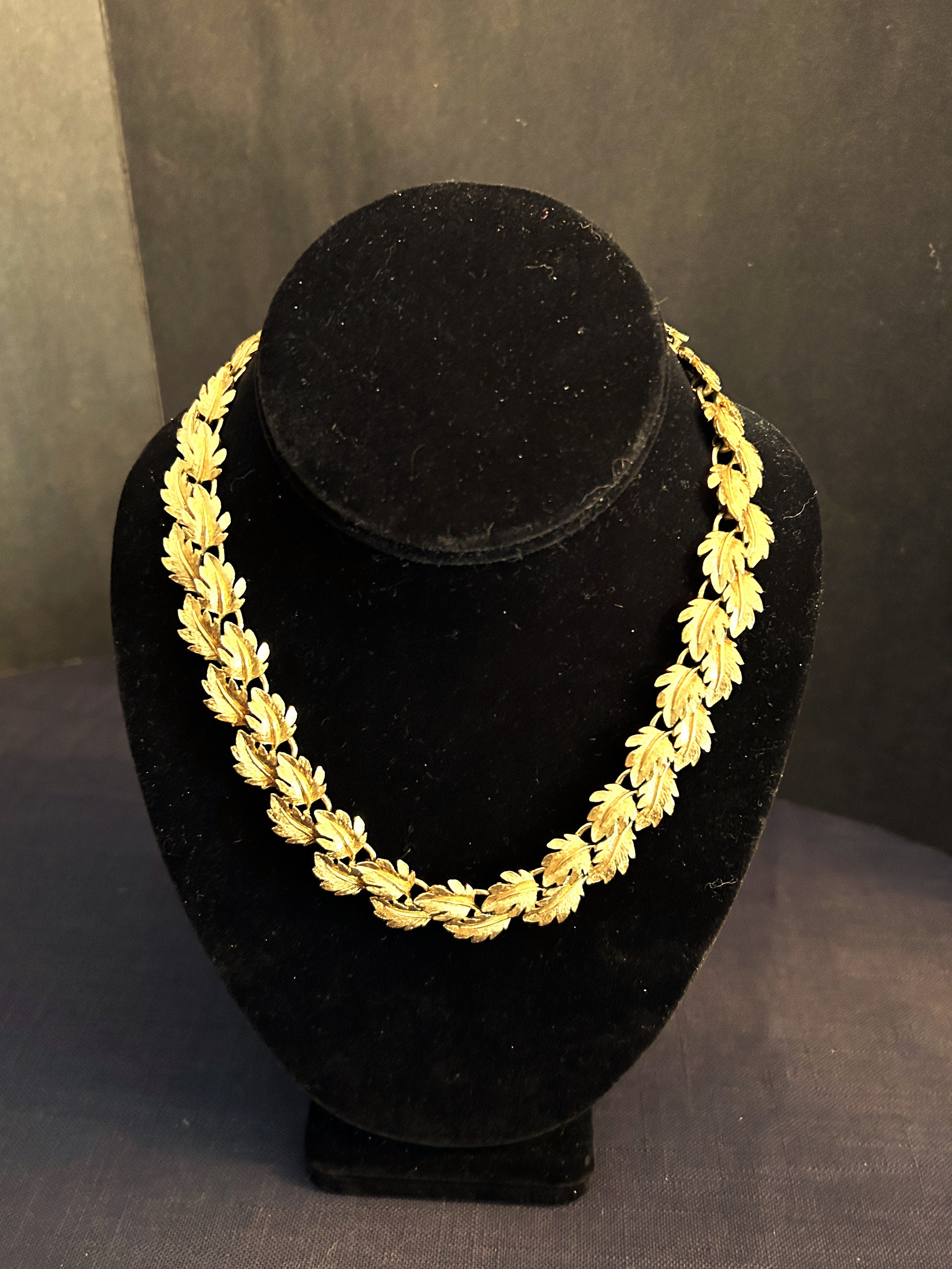Goldtone Vintage Leaf Necklaces - Etsy