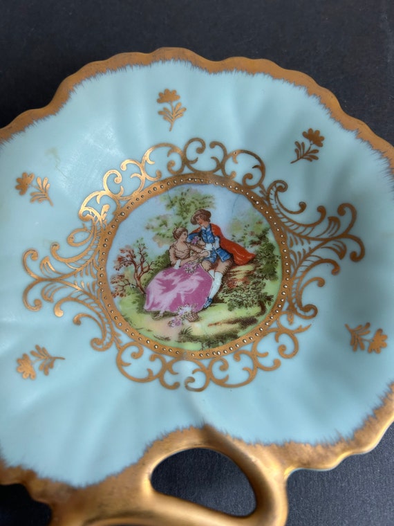 Vintage Lefton China 377 Ring Dish Victorian Cour… - image 3