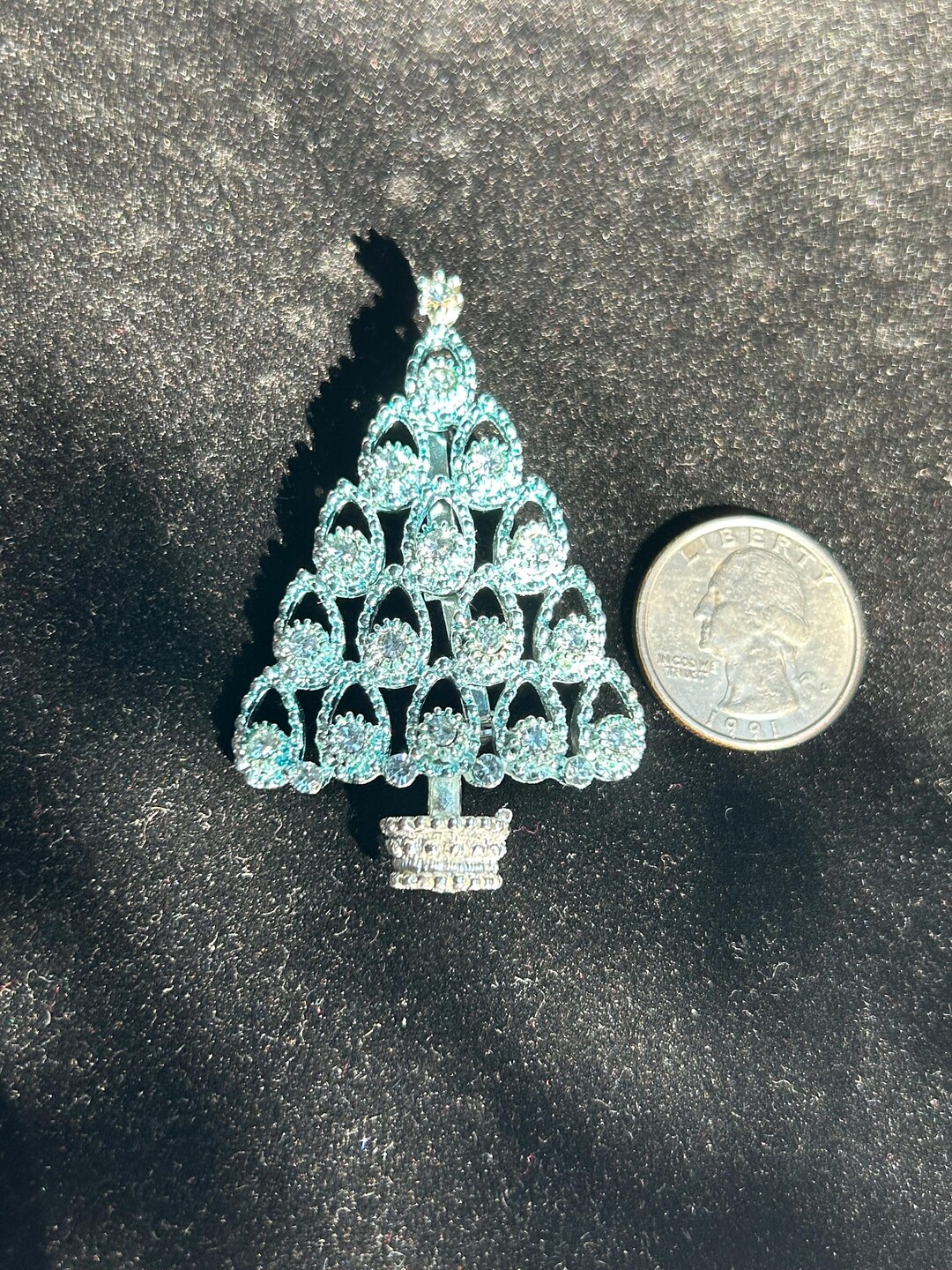 BJ Beatrix Signed Icy Blue Christmas Tree Brooch, 1970's - Etsy