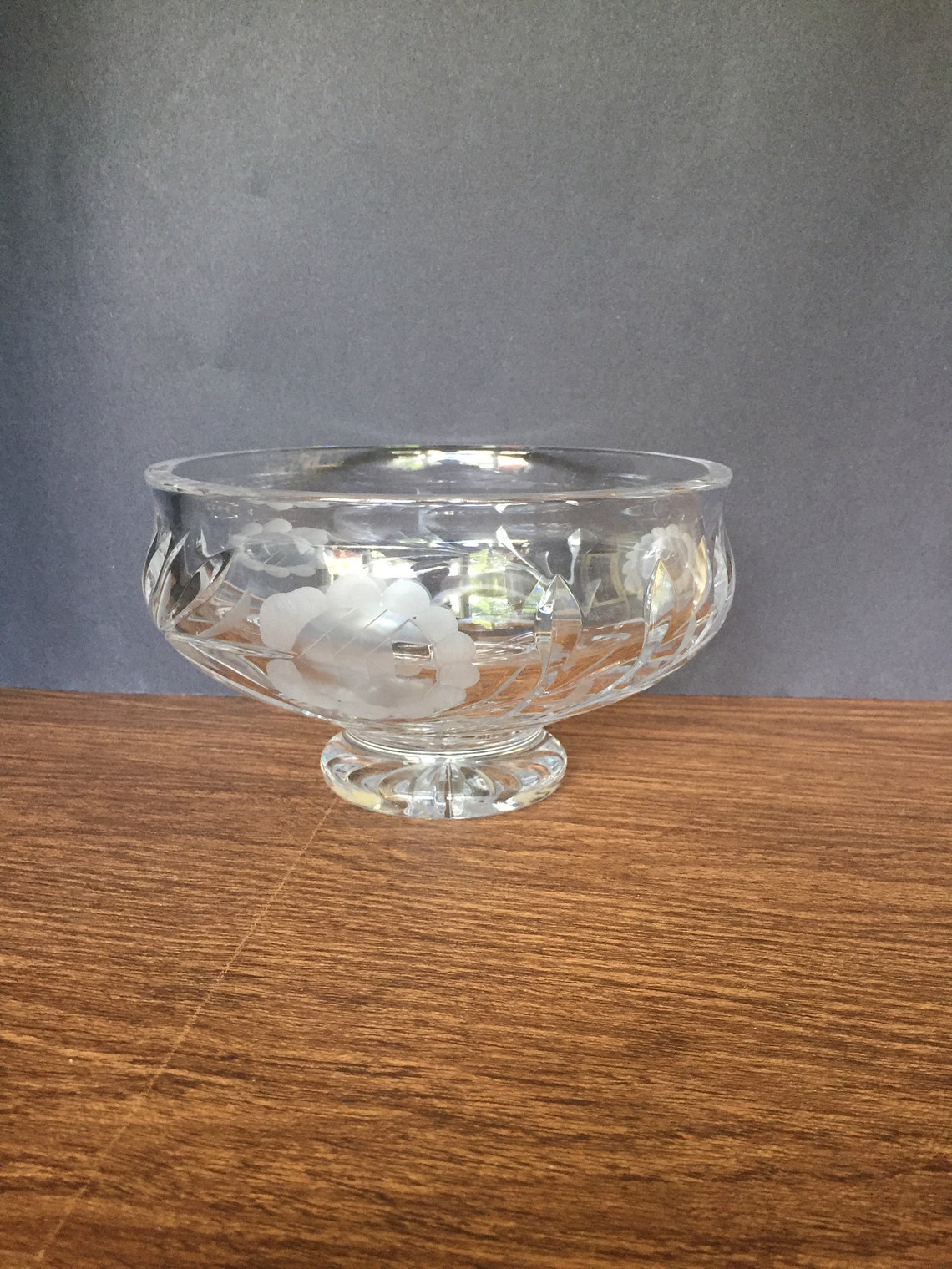 VINTAGE Gorham Crystal Footed Bowl Candy Dish Signed Cut Etsy