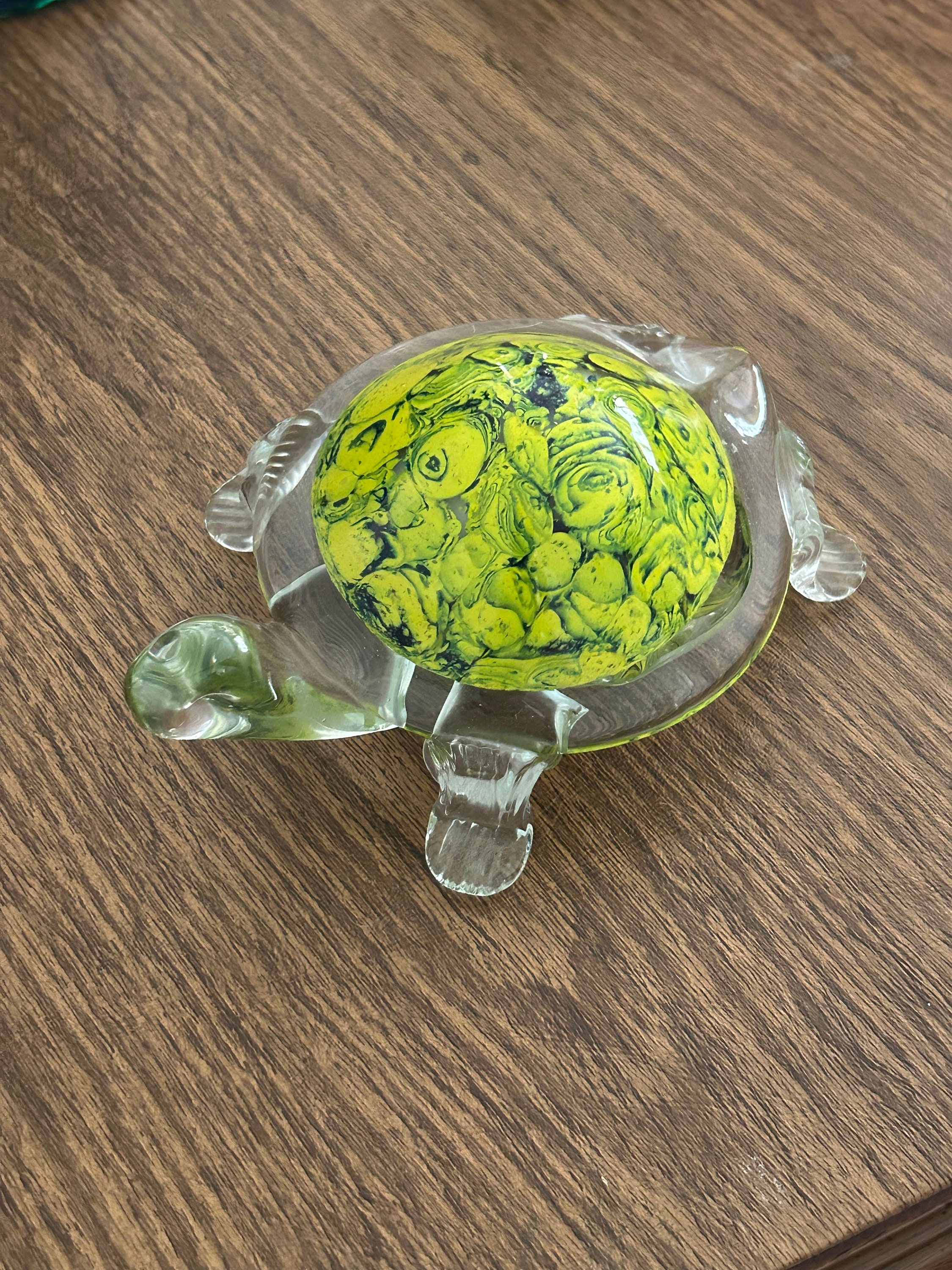 Art Glass Green and Yellow HQT Large Turtle - Etsy