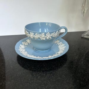 Wedgwood of Etruria & Barlaston, Grape Leaf Pattern Cup and Saucer
