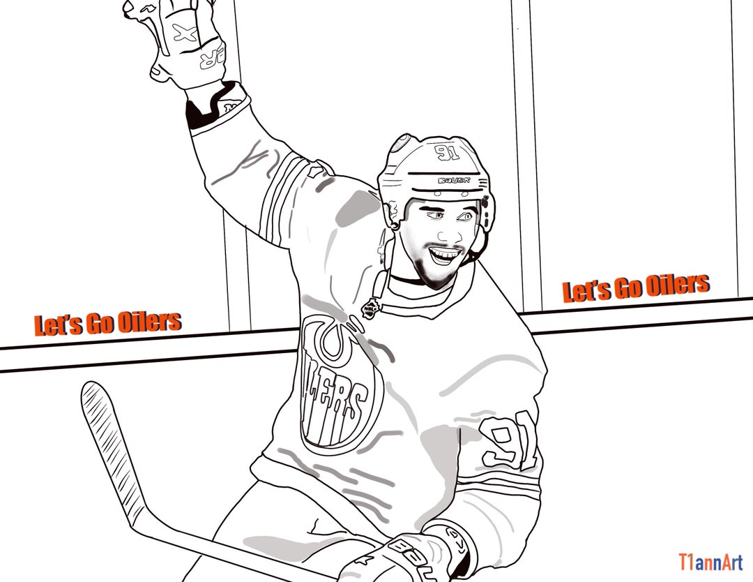 Evander Kane Edmonton Oilers 91 Coloring Page Colouring Kids Hockey NHL ...