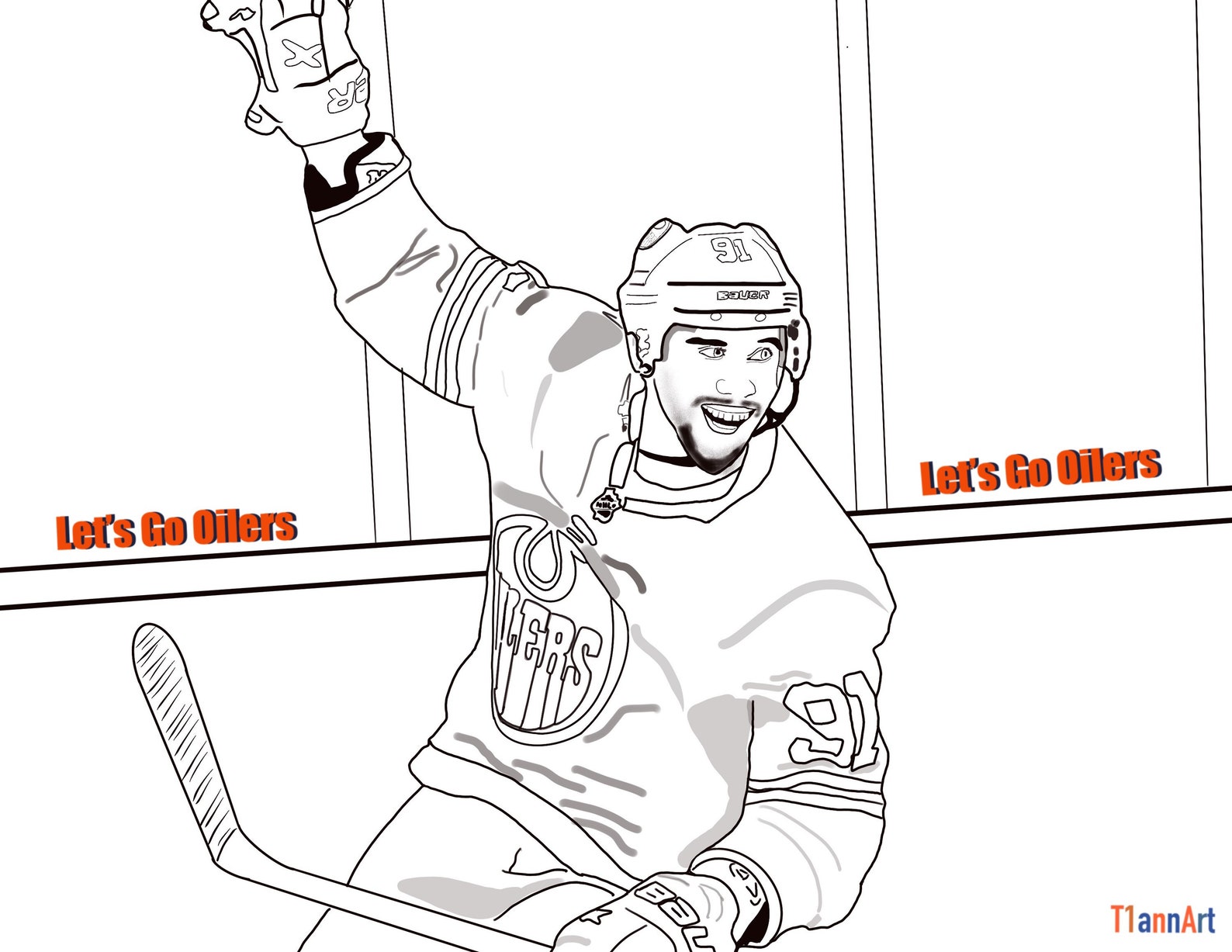 Evander Kane | Edmonton Oilers | 91 | Coloring Page | Colouring | Kids ...