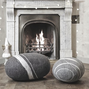 Natural felted wool. Sea Set. Like real stones. KATSU is a wool cushions, pillows, ottomans and poufs.
