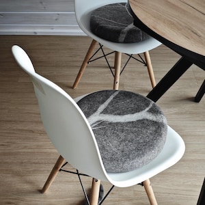 Premium Felt SeatPad Cushion – Handmade Wool Pad for Eames, Eiffel, Rocking & Modern Chairs / 35 cm