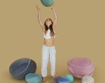 Set of 9 stones for active children's spaces "KidSet Luna".  KATSU is a stone-like ottomans, cushions, pillows and poufs.