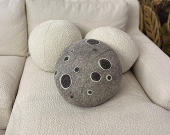 Felted Wool Stone Pouf  Astro • Floor Cushion • Handmade Pebble Pillow • Nordic Minimalist Decor • Custom Size & Color • KATSU Stones