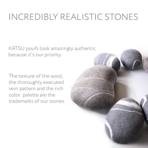 Natural felted wool. Soft stone-pouf. Model Wave. Like real rocks and stones. KATSU is a wool ottomans, pillows, cushions and poufs image 6