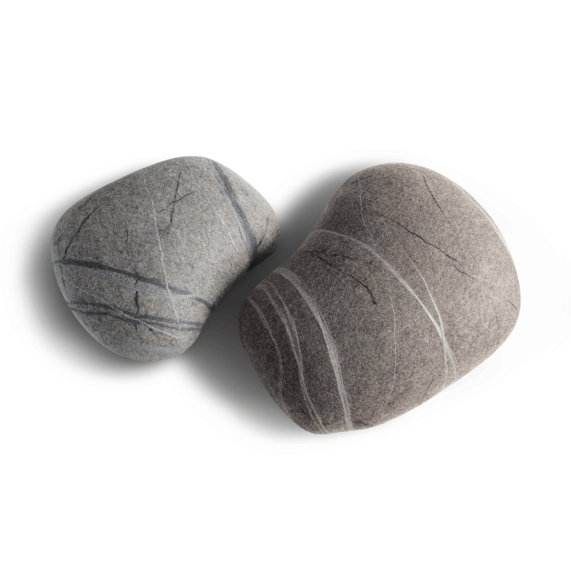 Natural felted wool. Soft stonepouf. Model *Scandinavian Stone*. Like