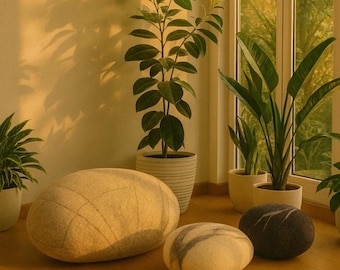 Poufs "Sunset ". KATSU is a wool cushions, pillows, ottomans and poufs