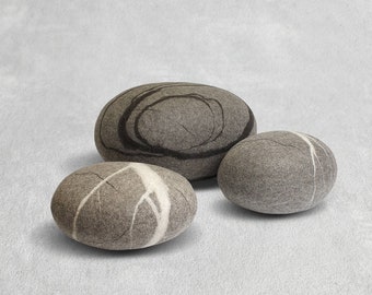 IN STOCK -20%. Set of poufs "Zen". Like real stones. KATSU is a wool cushions, pillows, ottomans and poufs.