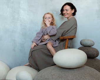 Natural felted wool. Soft stone-poufs. The "solid Rocks".  KATSU is a wool cushions, pillows, ottomans and poufs.