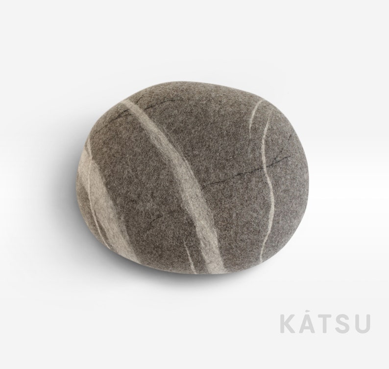 Natural Felted Wool. Soft Stonepouf. Model ketu. Etsy