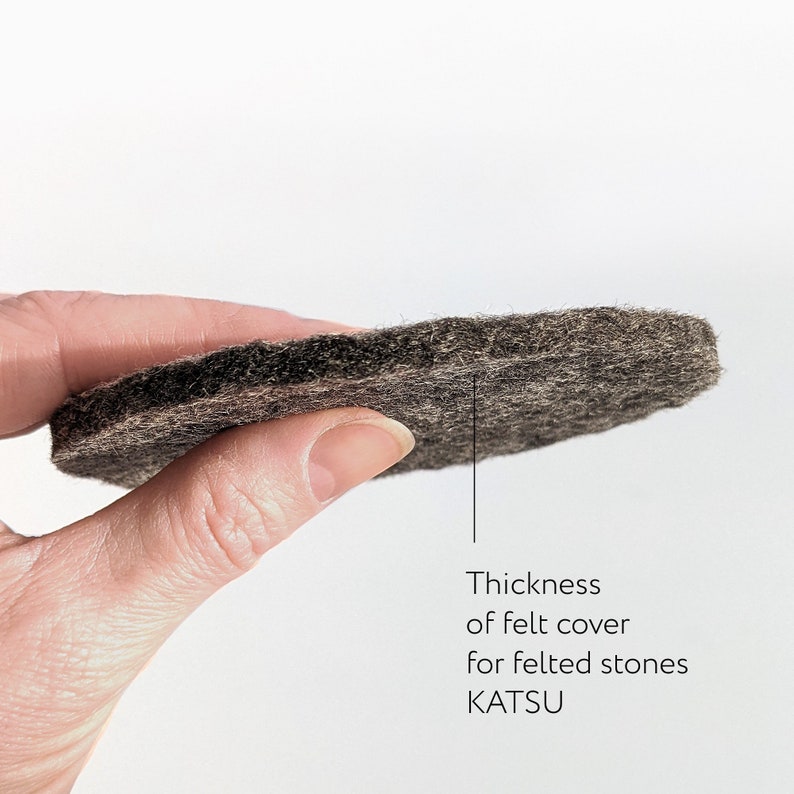 Natural felted wool. Soft stone-pouf. Model Wave. Like real rocks and stones. KATSU is a wool ottomans, pillows, cushions and poufs image 8