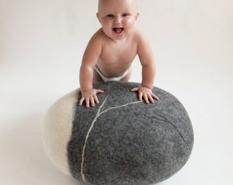 Pouf Wool Stone Ottoman | Hotel Lobby Spa Museum & Exhibition Decor Statement Piece KATSU