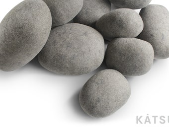 Natural felted wool. Soft stone-pouf. Model «NORD». Like real rocks and stones. KATSU is a wool ottomans, pillows, cushions and poufs