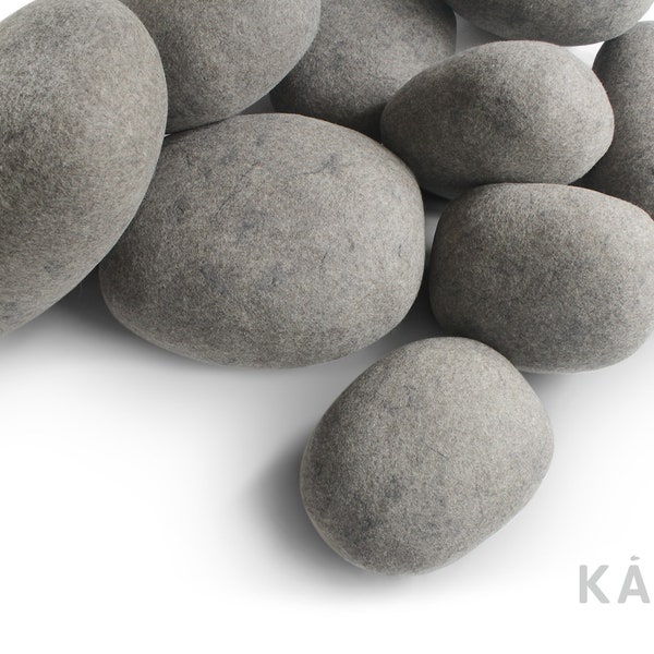 Natural felted wool. Soft stone-pouf. Model «NORD». Like real rocks and stones. KATSU is a wool ottomans, pillows, cushions and poufs