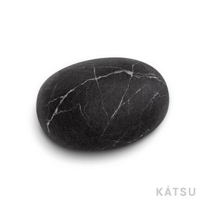 Natural felted wool. Soft stone-pouf. Model Black marble. Like real rock and stone. KATSU is a wool ottomans, pillows, cushions and poufs image 6