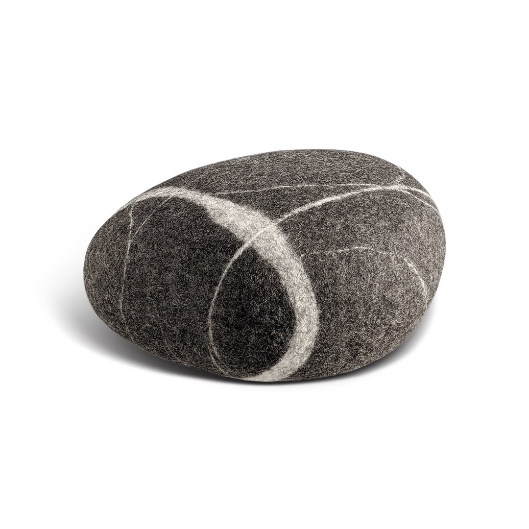 Natural Felted Wool. Soft Stonepouf. Model peace. Like Real Rocks and