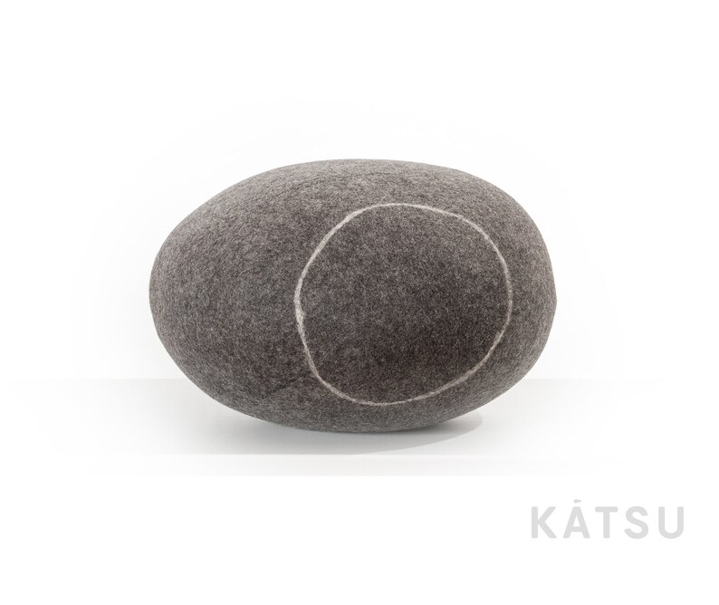 Natural Felted Wool. Soft Stonepouf. Model halo. Etsy