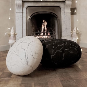 Natural felted wool. Set &quot;Yin Yang&quot;. Like real stones. KATSU is a wool cushions, pillows, ottomans and poufs.