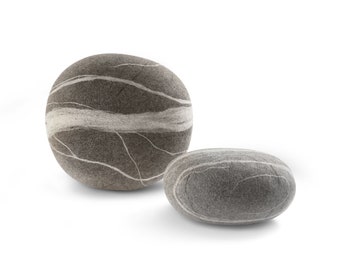 IN STOCK -20%. Set of 2 poufs-stones Set #9. KATSU is a wool cushions, pillows, ottomans and poufs