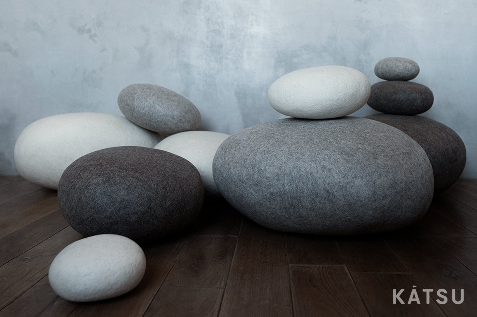 Pebble-shaped Floor Cushions Rock Pillows 