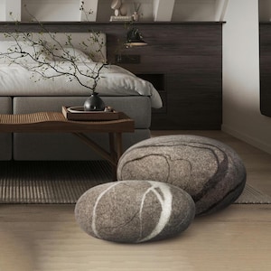 Natural felted wool. Set *Harmony*. Like real stones. KATSU is a wool cushions, pillows, ottomans and poufs.