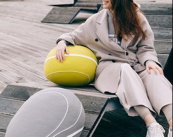 Outdoor pouf ottoman KATSU, model "Moby Dick", Water-resistant, wear-resistant, sunlight-resistant