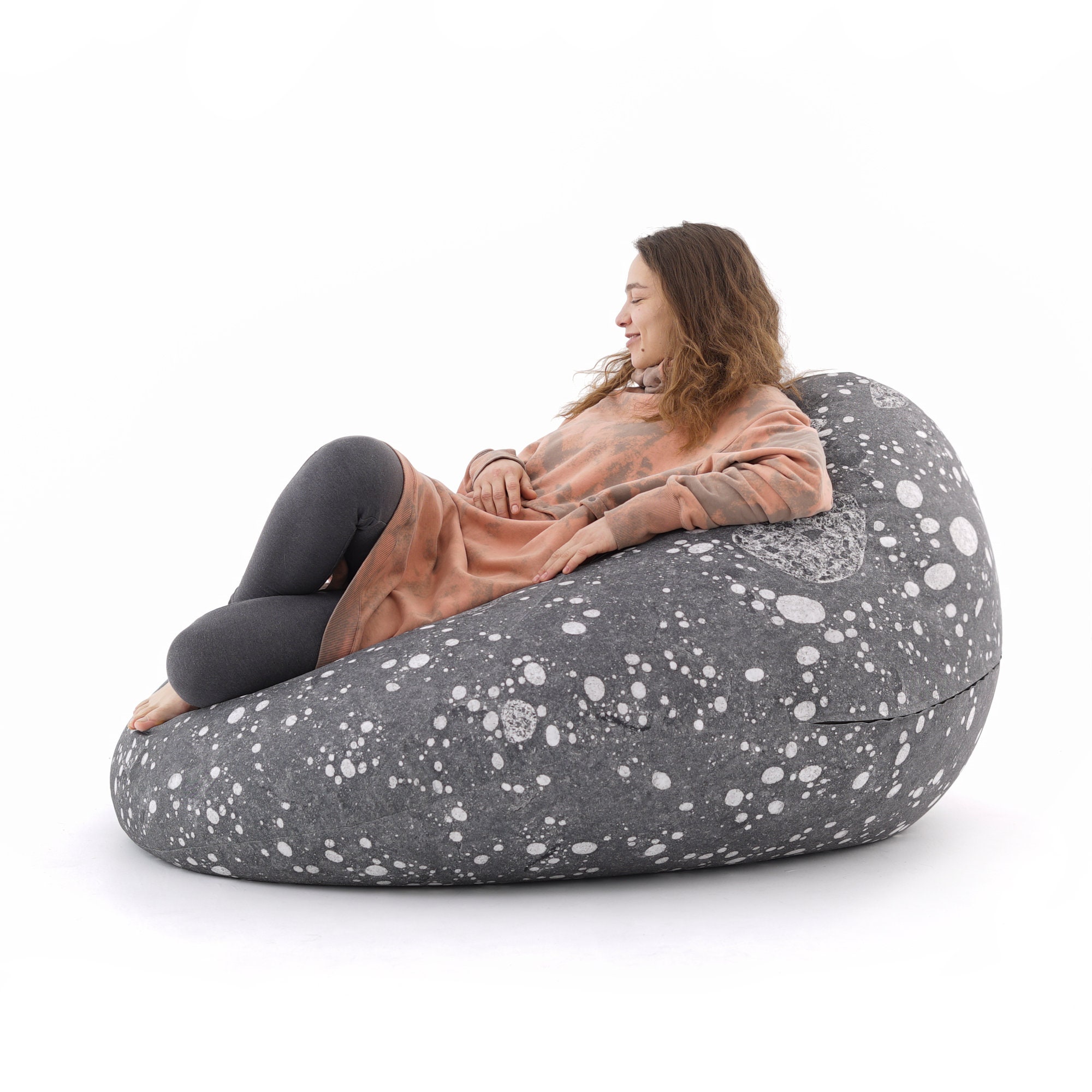 With filling. Outdoor KATSU bean bag chair. Model Biostation. Foam rubber inside