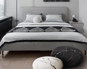 Natural felted wool. Set "Yin Yang". Like real stones. KATSU is a wool cushions, pillows, ottomans and poufs.